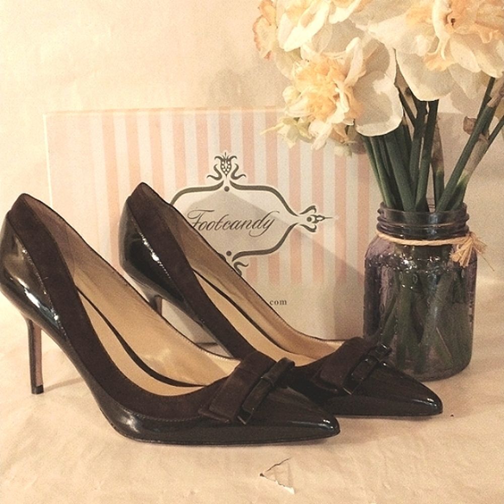 Brown Suede and Patent Heels